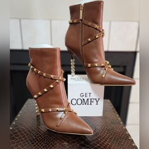 Studded Brown Ankle Boots